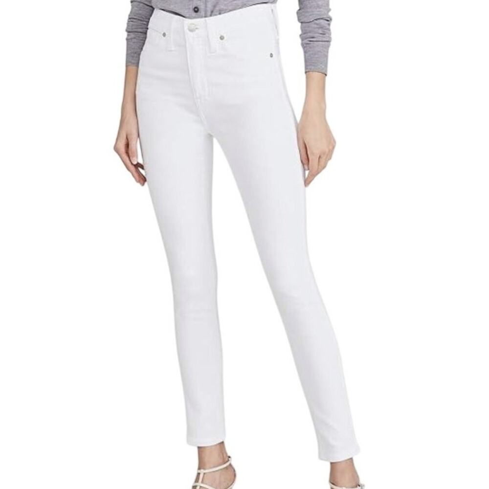 Madewell 30 10" high rise skinny stretch jeans pant white J2 3504